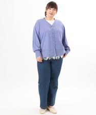 OLLED07109 eur3(エウルキューブ) 【大きいサイズ】ストレッチストレートデニム ネイビー