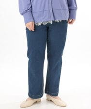 OLLED07109 eur3(エウルキューブ) 【大きいサイズ】ストレッチストレートデニム ネイビー