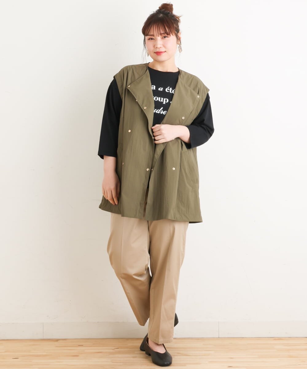 OLLES14100 eur3(エウルキューブ) 【大きいサイズ】ベイカーパンツ ベージュ(82)
