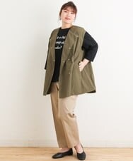 OLLES14100 eur3(エウルキューブ) 【大きいサイズ】ベイカーパンツ ベージュ(82)