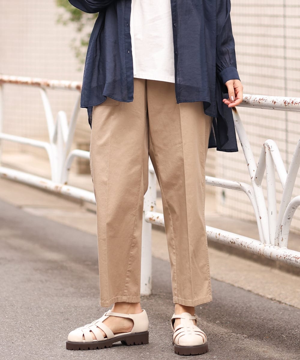 OLLES14100 eur3(エウルキューブ) 【大きいサイズ】ベイカーパンツ ベージュ(82)
