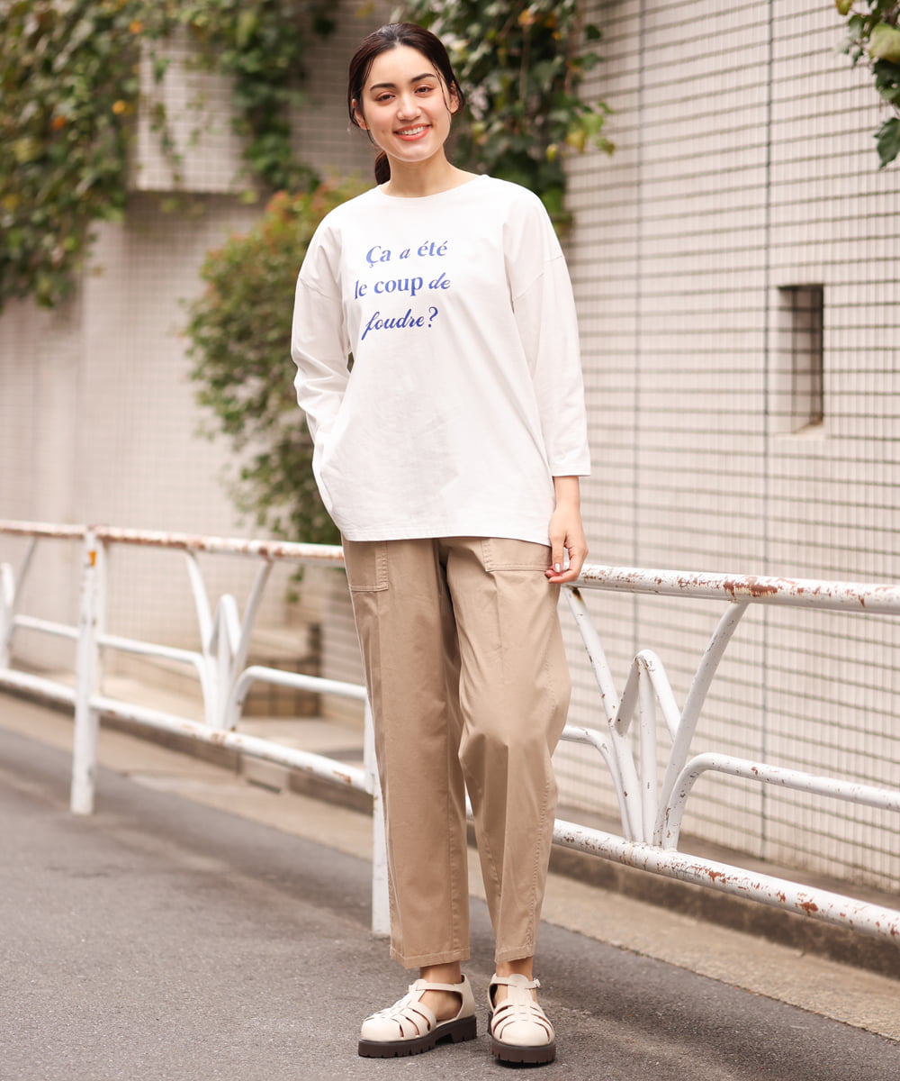 OLLES14100 eur3(エウルキューブ) 【大きいサイズ】ベイカーパンツ ベージュ(82)