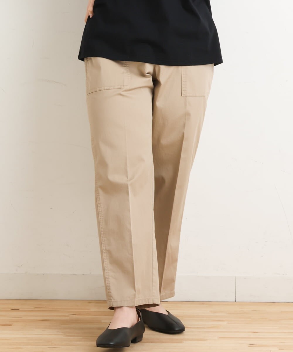 OLLES14100 eur3(エウルキューブ) 【大きいサイズ】ベイカーパンツ ベージュ(82)