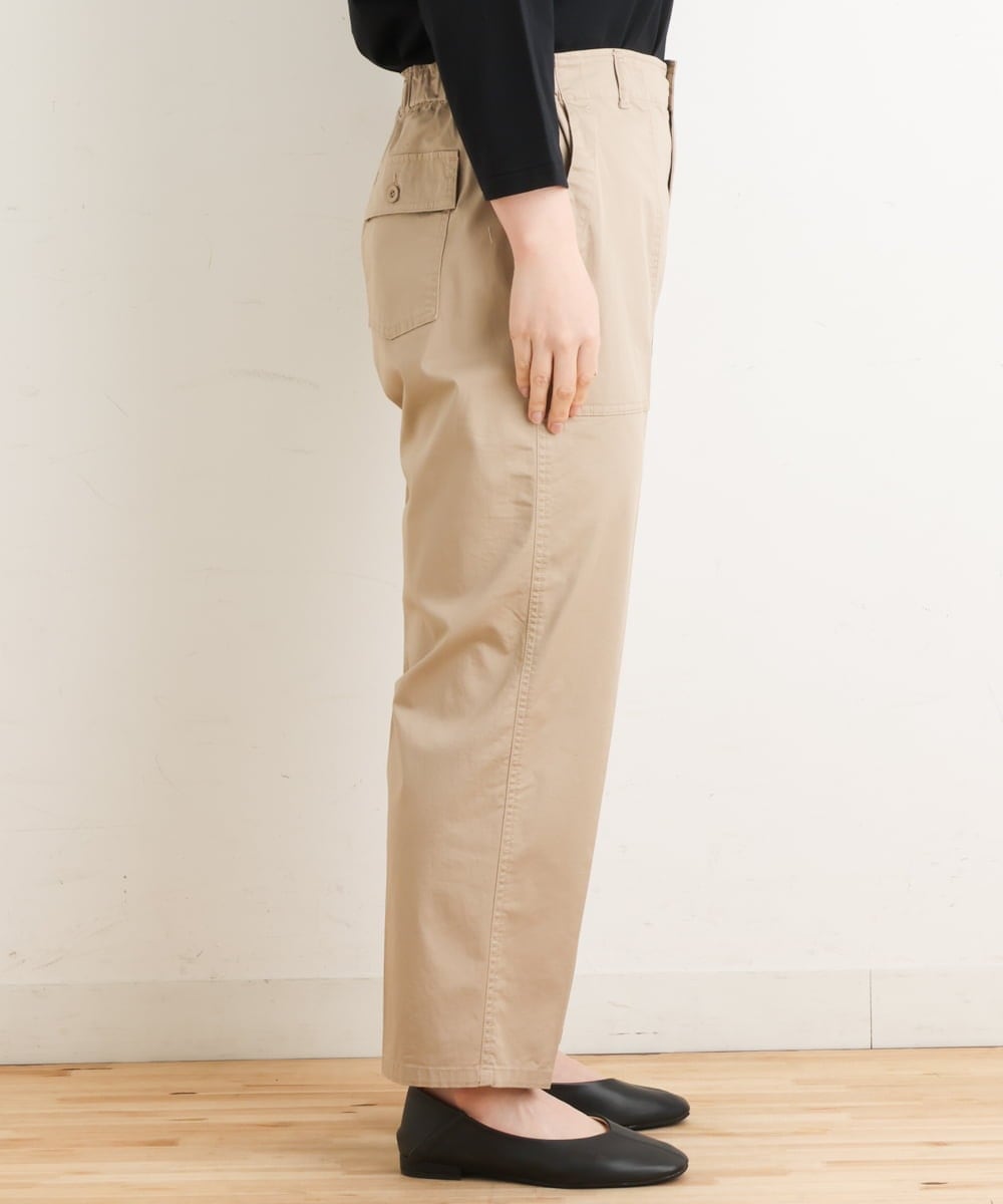 OLLES14100 eur3(エウルキューブ) 【大きいサイズ】ベイカーパンツ ベージュ(82)