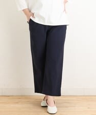 OLLES16080 eur3(エウルキューブ) 【大きいサイズ】さらさらストレッチワイドパンツ ネイビー(57)