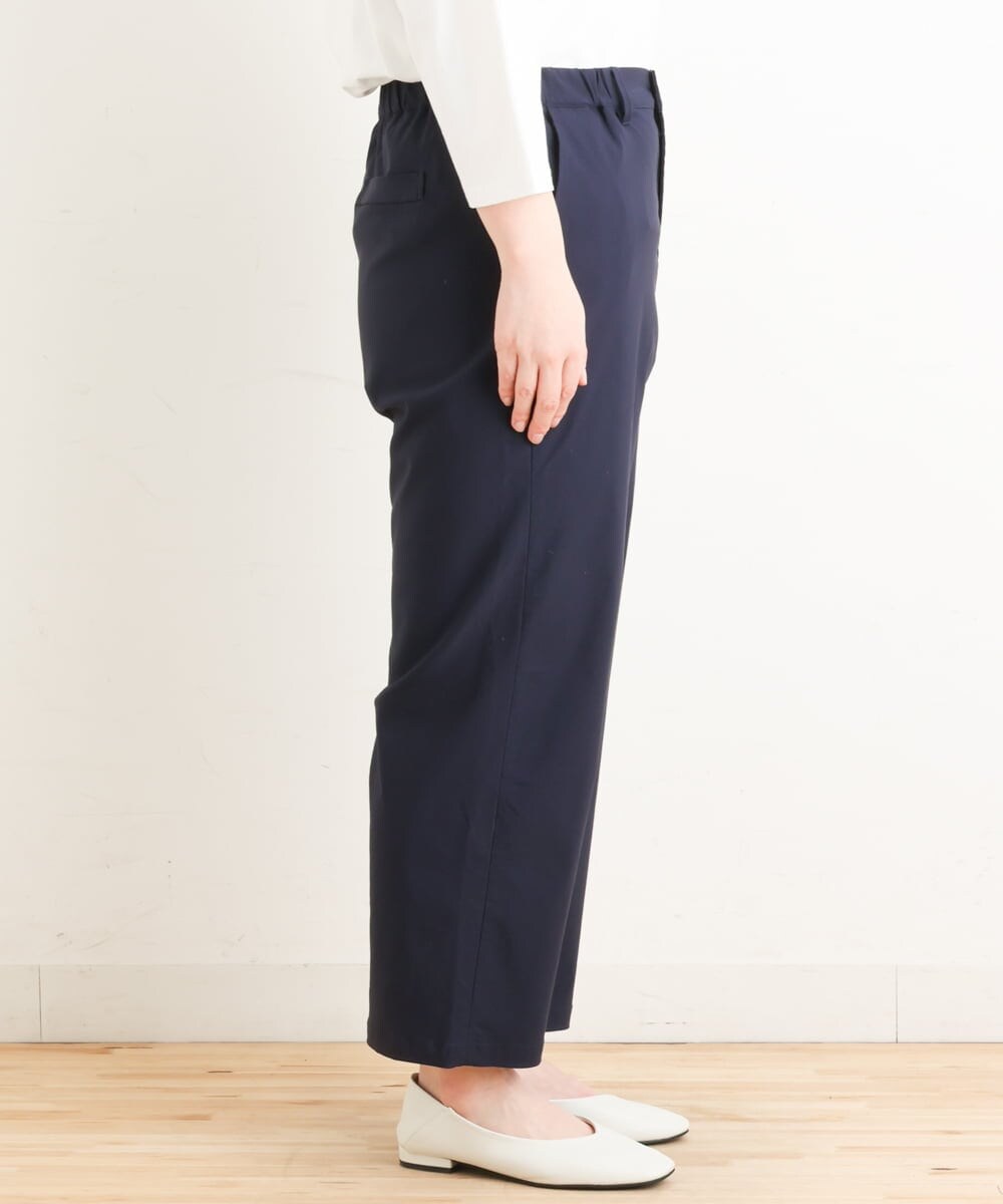 OLLES16080 eur3(エウルキューブ) 【大きいサイズ】さらさらストレッチワイドパンツ ネイビー(57)