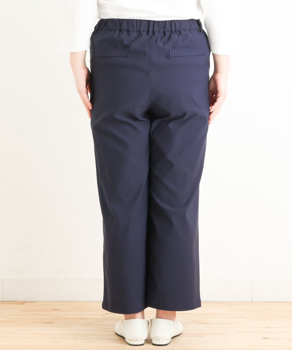 OLLES16080 eur3(エウルキューブ) 【大きいサイズ】さらさらストレッチワイドパンツ ネイビー(57)