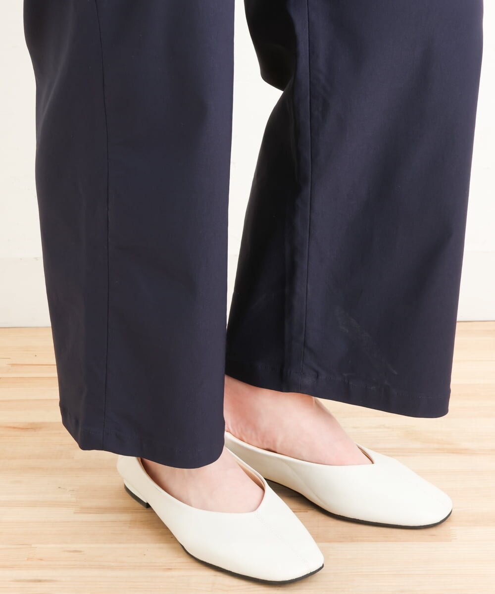 OLLES16080 eur3(エウルキューブ) 【大きいサイズ】さらさらストレッチワイドパンツ ネイビー(57)