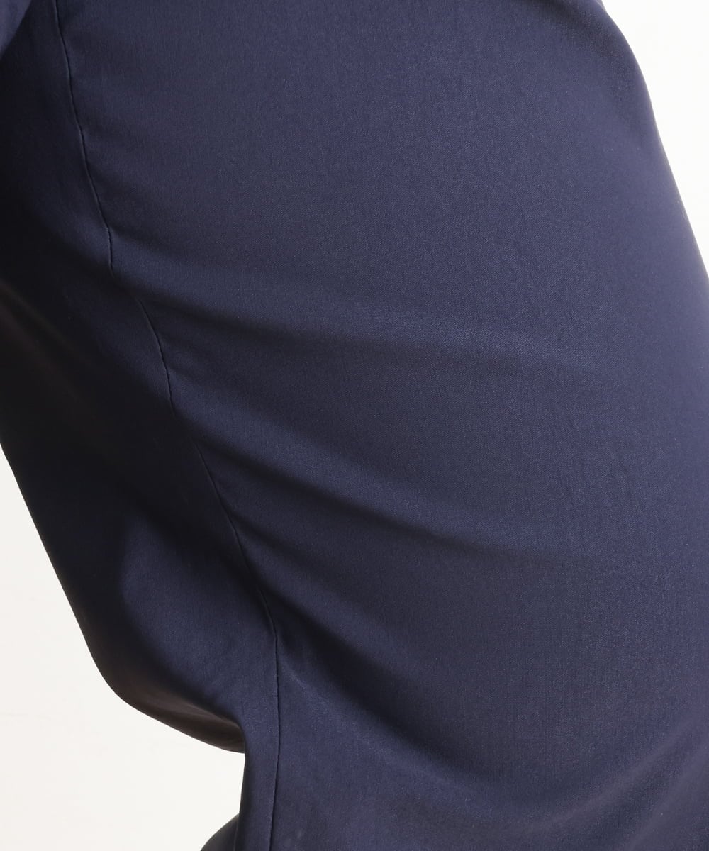 OLLES16080 eur3(エウルキューブ) 【大きいサイズ】さらさらストレッチワイドパンツ ネイビー(57)