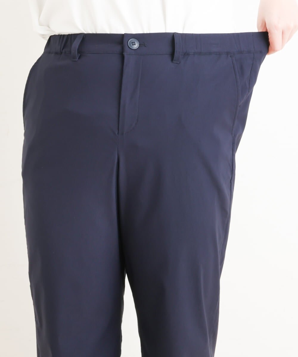OLLES16080 eur3(エウルキューブ) 【大きいサイズ】さらさらストレッチワイドパンツ ネイビー(57)