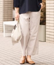 OLLES16080 eur3(エウルキューブ) 【大きいサイズ】さらさらストレッチワイドパンツ ライトグレー(91)