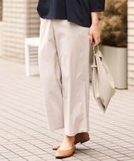 OLLES16080 eur3(エウルキューブ) 【大きいサイズ】さらさらストレッチワイドパンツ ライトグレー(91)