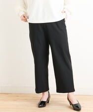 OLLES16080 eur3(エウルキューブ) 【大きいサイズ】さらさらストレッチワイドパンツ ブラック(94)