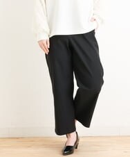 OLLES16080 eur3(エウルキューブ) 【大きいサイズ】さらさらストレッチワイドパンツ ブラック(94)