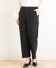 OLLES16080 eur3(エウルキューブ) 【大きいサイズ】さらさらストレッチワイドパンツ ブラック(94)