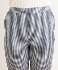 OLLES26090 eur3(エウルキューブ) 【大きいサイズ】チェック柄スリムパンツ ブラック(94)