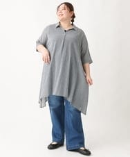 OLLEV04099 eur3(エウルキューブ) 【大きいサイズ】ワイドストレートデニムパンツ ブルー(55)