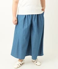 OLLFA02099 eur3(エウルキューブ) 【大きいサイズ】ライトデニムワイドパンツ ブルー(55)