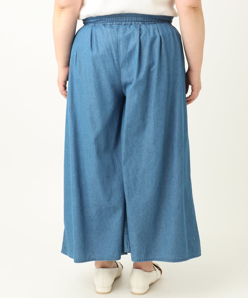 OLLFA02099 eur3(エウルキューブ) 【大きいサイズ】ライトデニムワイドパンツ ブルー(55)