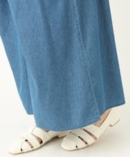 OLLFA02099 eur3(エウルキューブ) 【大きいサイズ】ライトデニムワイドパンツ ブルー(55)