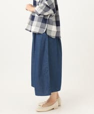 OLLFA02099 eur3(エウルキューブ) 【大きいサイズ】ライトデニムワイドパンツ ネイビー(57)
