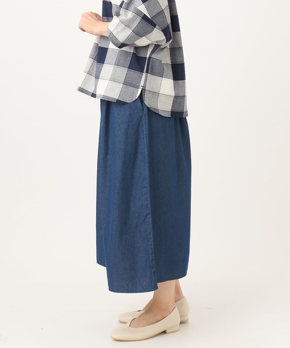 OLLFA02099 eur3(エウルキューブ) 【大きいサイズ】ライトデニムワイドパンツ ネイビー(57)
