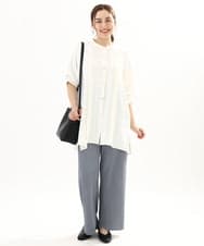 OLLFA03089 eur3(エウルキューブ) 【大きいサイズ/セルフカット可】ジャージープリーツパンツ ライトブルー(50)