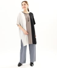 OLLFA03089 eur3(エウルキューブ) 【大きいサイズ/セルフカット可】ジャージープリーツパンツ ライトブルー(50)