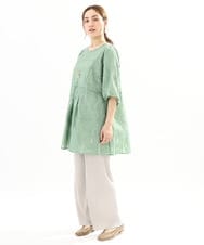 OLLFA03089 eur3(エウルキューブ) 【大きいサイズ/セルフカット可】ジャージープリーツパンツ グレージュ(89)