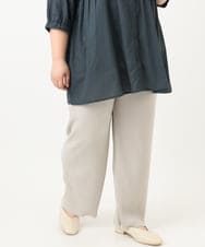 OLLFA03089 eur3(エウルキューブ) 【大きいサイズ/セルフカット可】ジャージープリーツパンツ グレージュ(89)