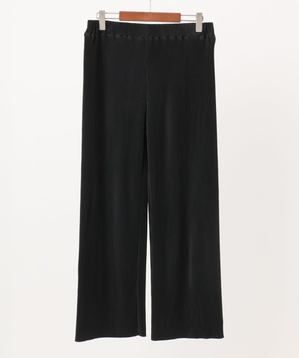 OLLFA03089 eur3(エウルキューブ) 【大きいサイズ/セルフカット可】ジャージープリーツパンツ ブラック(94)