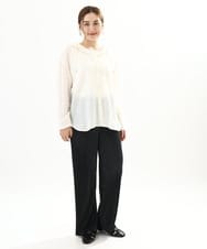 OLLFA03089 eur3(エウルキューブ) 【大きいサイズ/セルフカット可】ジャージープリーツパンツ シルバー(96)