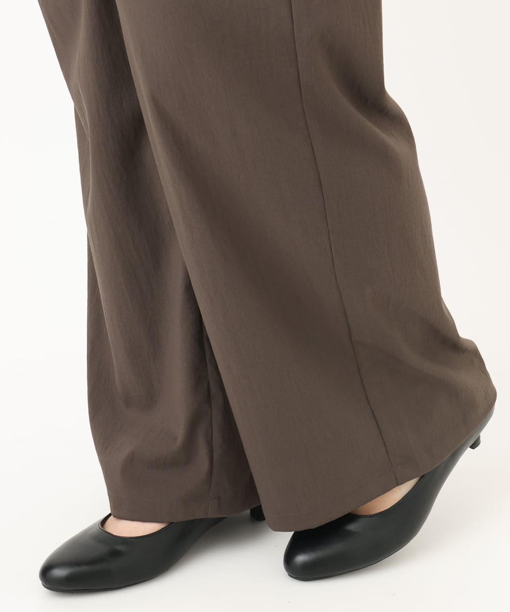 OLLFA06099 eur3(エウルキューブ) 【大きいサイズ】イージーワイドパンツ ダークグレー(93)