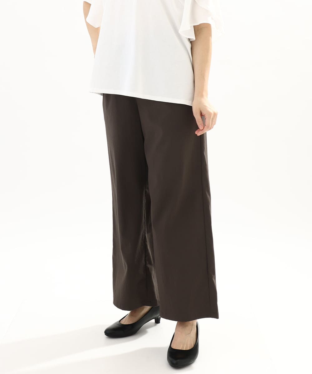 OLLFA06099 eur3(エウルキューブ) 【大きいサイズ】イージーワイドパンツ ダークグレー(93)