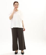 OLLFA06099 eur3(エウルキューブ) 【大きいサイズ】イージーワイドパンツ ダークグレー(93)