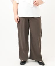 OLLFA06099 eur3(エウルキューブ) 【大きいサイズ】イージーワイドパンツ ダークグレー(93)