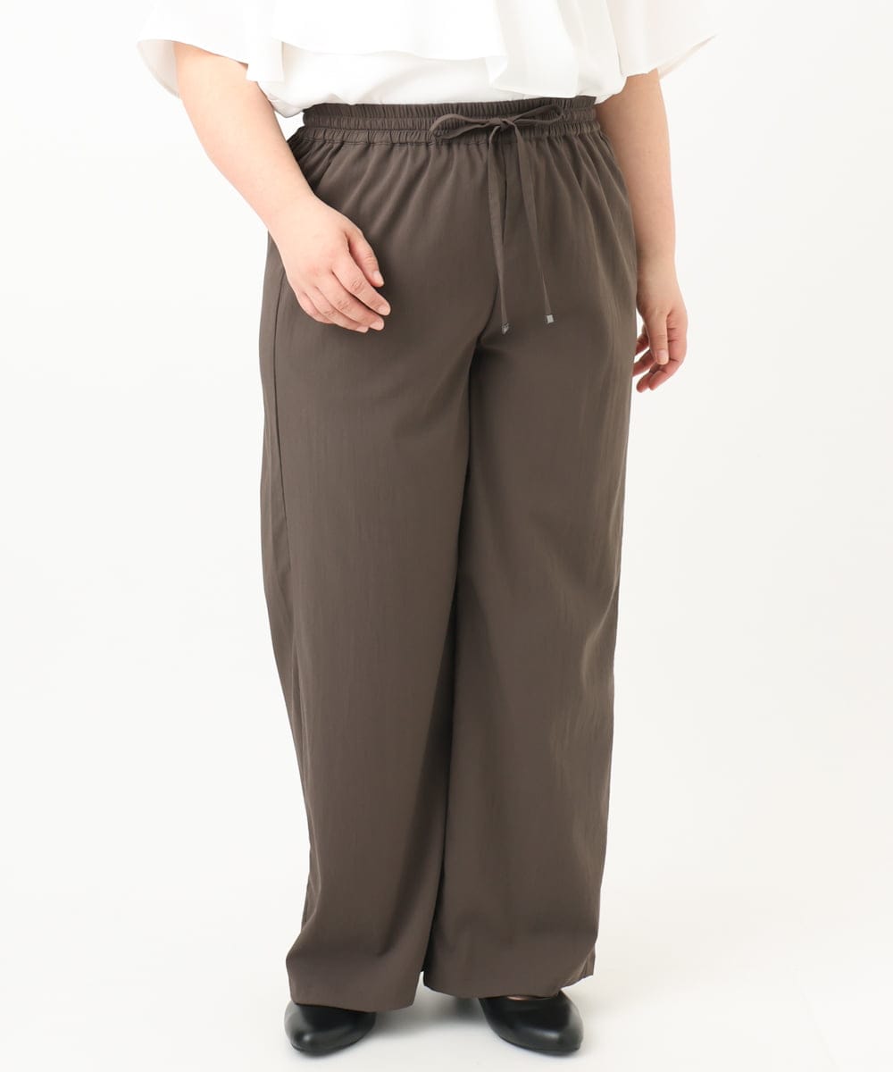 OLLFA06099 eur3(エウルキューブ) 【大きいサイズ】イージーワイドパンツ ダークグレー(93)