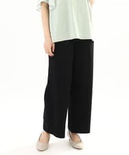 OLLFA06099 eur3(エウルキューブ) 【大きいサイズ】イージーワイドパンツ ブラック(94)
