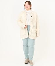 OLLFA10089 eur3(エウルキューブ) 【シリーズ累計販売2万枚！/大きいサイズ】さらさらストレッチテーパードパンツ ライトブルー(50)