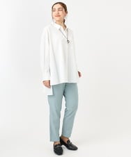 OLLFA10089 eur3(エウルキューブ) 【シリーズ累計販売2万枚！/大きいサイズ】さらさらストレッチテーパードパンツ ライトブルー(50)