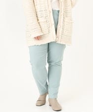 OLLFA10089 eur3(エウルキューブ) 【シリーズ累計販売2万枚！/大きいサイズ】さらさらストレッチテーパードパンツ ライトブルー(50)