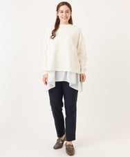 OLLFA10089 eur3(エウルキューブ) 【シリーズ累計販売2万枚！/大きいサイズ】さらさらストレッチテーパードパンツ ネイビー(57)