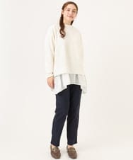 OLLFA10089 eur3(エウルキューブ) 【シリーズ累計販売2万枚！/大きいサイズ】さらさらストレッチテーパードパンツ ネイビー(57)