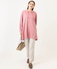 OLLFA10089 eur3(エウルキューブ) 【シリーズ累計販売2万枚！/大きいサイズ】さらさらストレッチテーパードパンツ グレージュ(89)