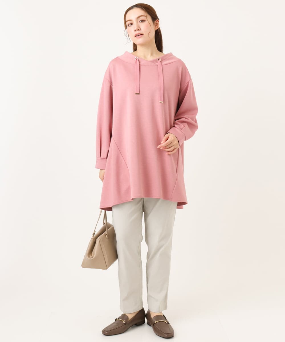 OLLFA10089 eur3(エウルキューブ) 【シリーズ累計販売2万枚！/大きいサイズ】さらさらストレッチテーパードパンツ グレージュ(89)