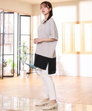 OLLFA10089 eur3(エウルキューブ) 【シリーズ累計販売2万枚！/大きいサイズ】さらさらストレッチテーパードパンツ ホワイト(90)