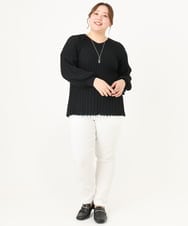 OLLFA10089 eur3(エウルキューブ) 【シリーズ累計販売2万枚！/大きいサイズ】さらさらストレッチテーパードパンツ ホワイト(90)