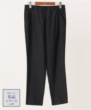 OLLFA10089 eur3(エウルキューブ) 【シリーズ累計販売2万枚！/大きいサイズ】さらさらストレッチテーパードパンツ ブラック(94)