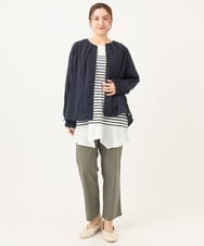 OLLFA11089 eur3(エウルキューブ) 【大きいサイズ】さらさらストレッチストレートパンツ カーキ(36)