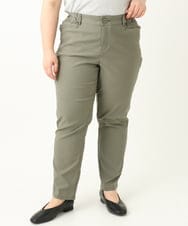 OLLFA11089 eur3(エウルキューブ) 【大きいサイズ】さらさらストレッチストレートパンツ カーキ(36)